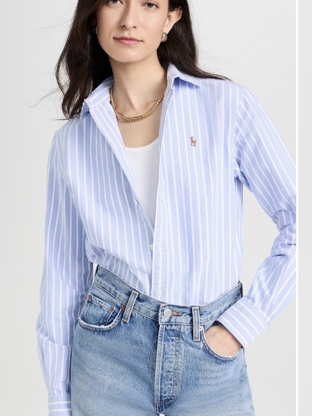 Polo Ralph Lauren Slim Fit Striped Oxford Shirt Size 10